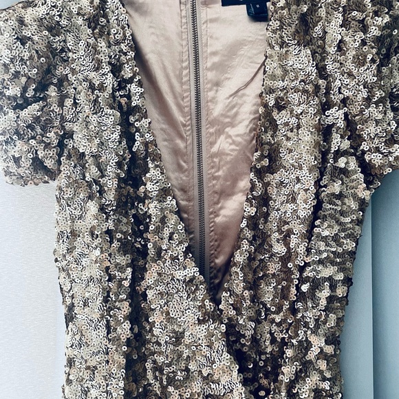 ✨Gold✨ French Connection Sequin Dress - Picture 3 of 6